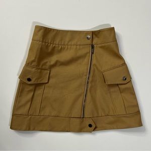 Simonett Irna Zip Mini Skirt in Khaki
